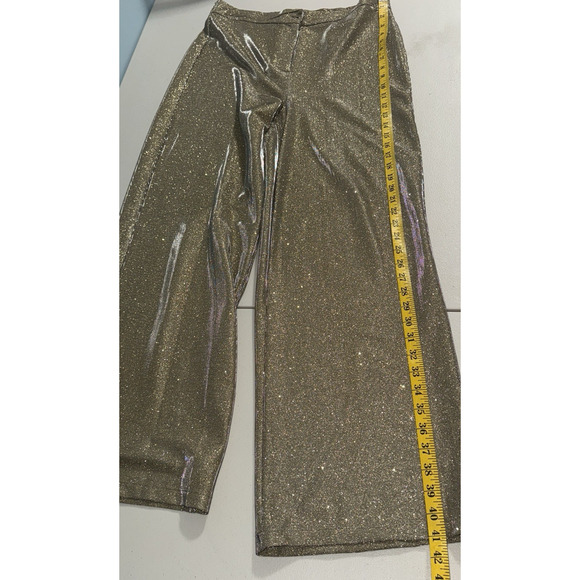 Vince Camuto Womens M Trousers Metallic Holiday New Years Maximalist Statement - Picture 7 of 11